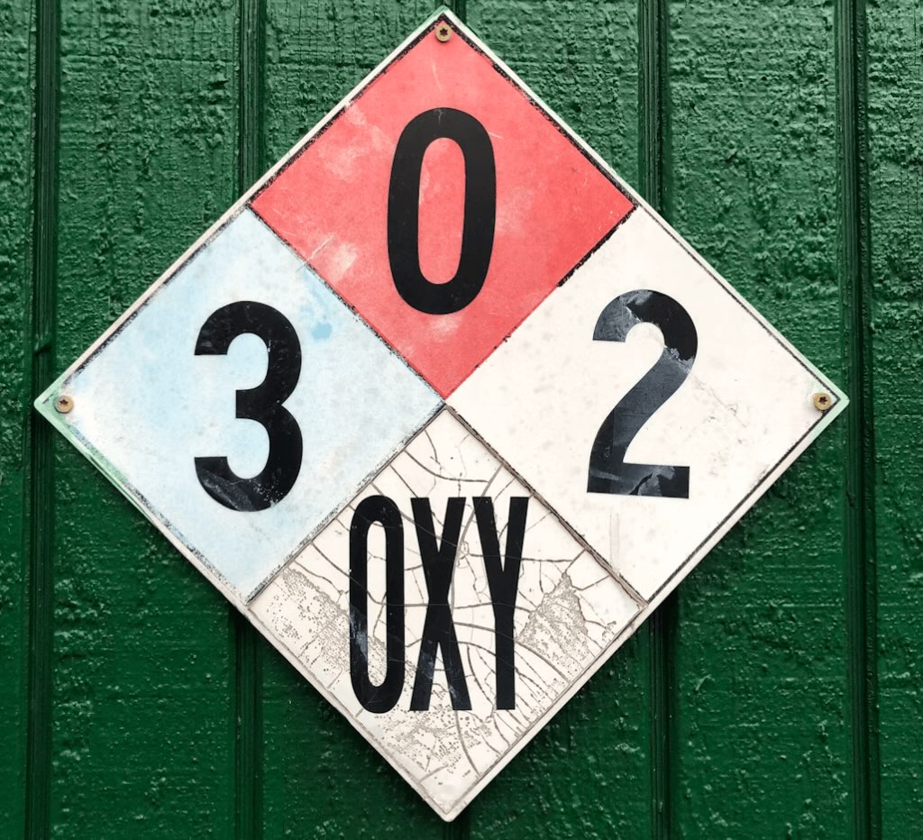 3-0-2-OXY rating sign for chemical exposure